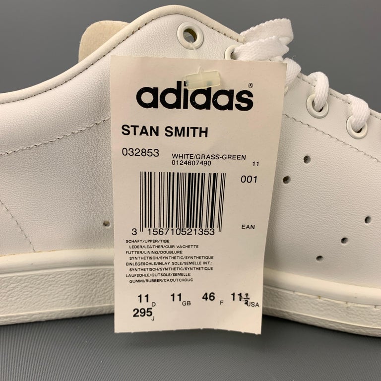 Vintage ADIDAS Size 11 White Leather Stan Smith Sneakers at 1stDibs