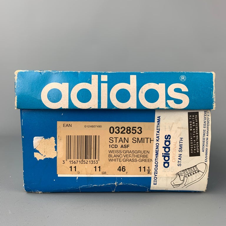 Vintage ADIDAS Size 11 White Leather Stan Smith Sneakers at 1stDibs