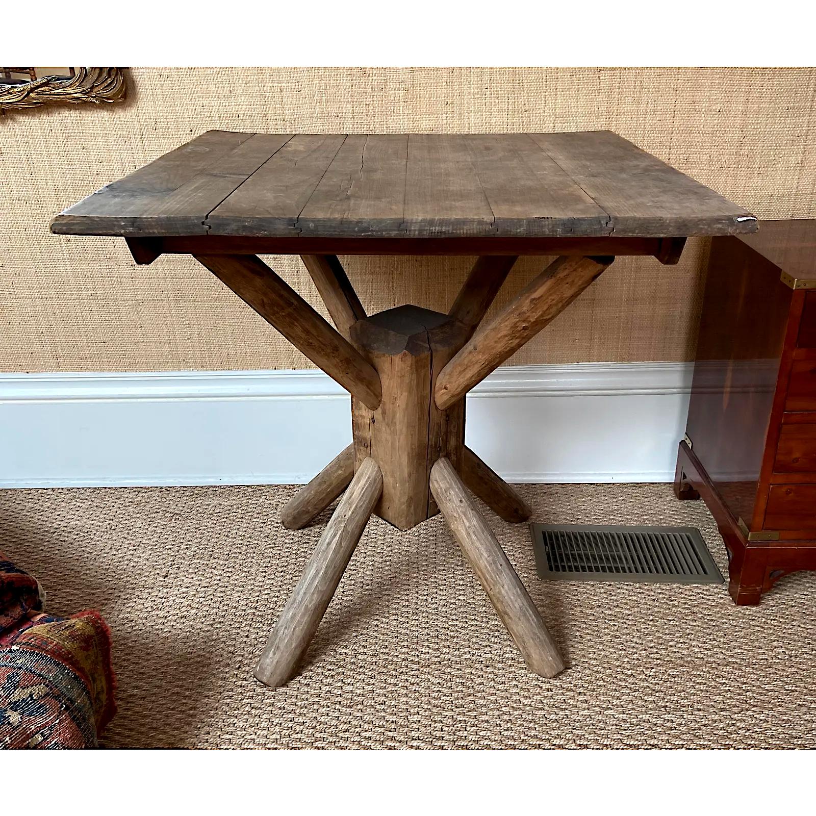 Very clean and sturdy Adirondack center or dining table,
circa 1940s and read for your home.