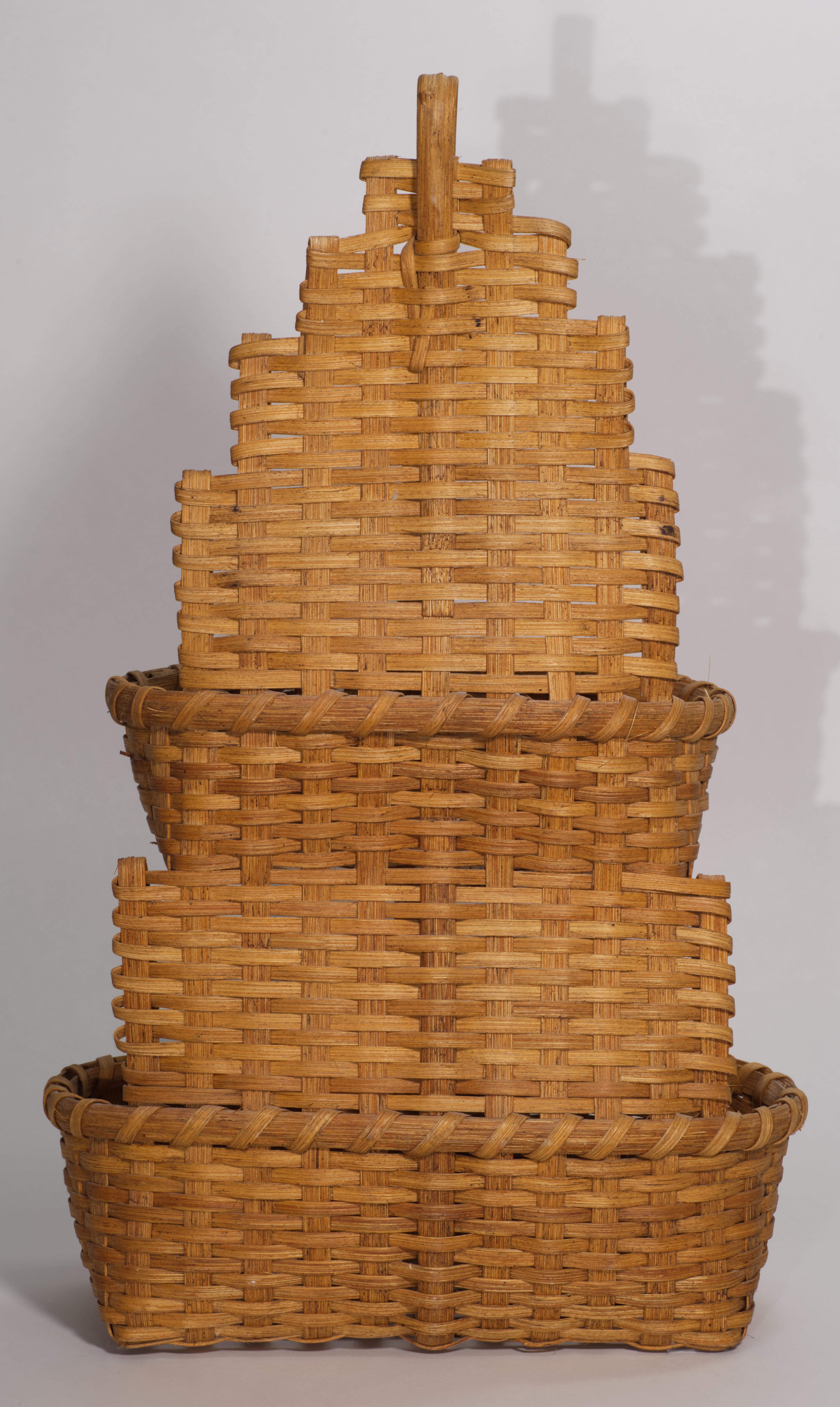 Adirondack Folk Art tradizionale d'epoca, cesto portaoggetti a più livelli in vendita 1