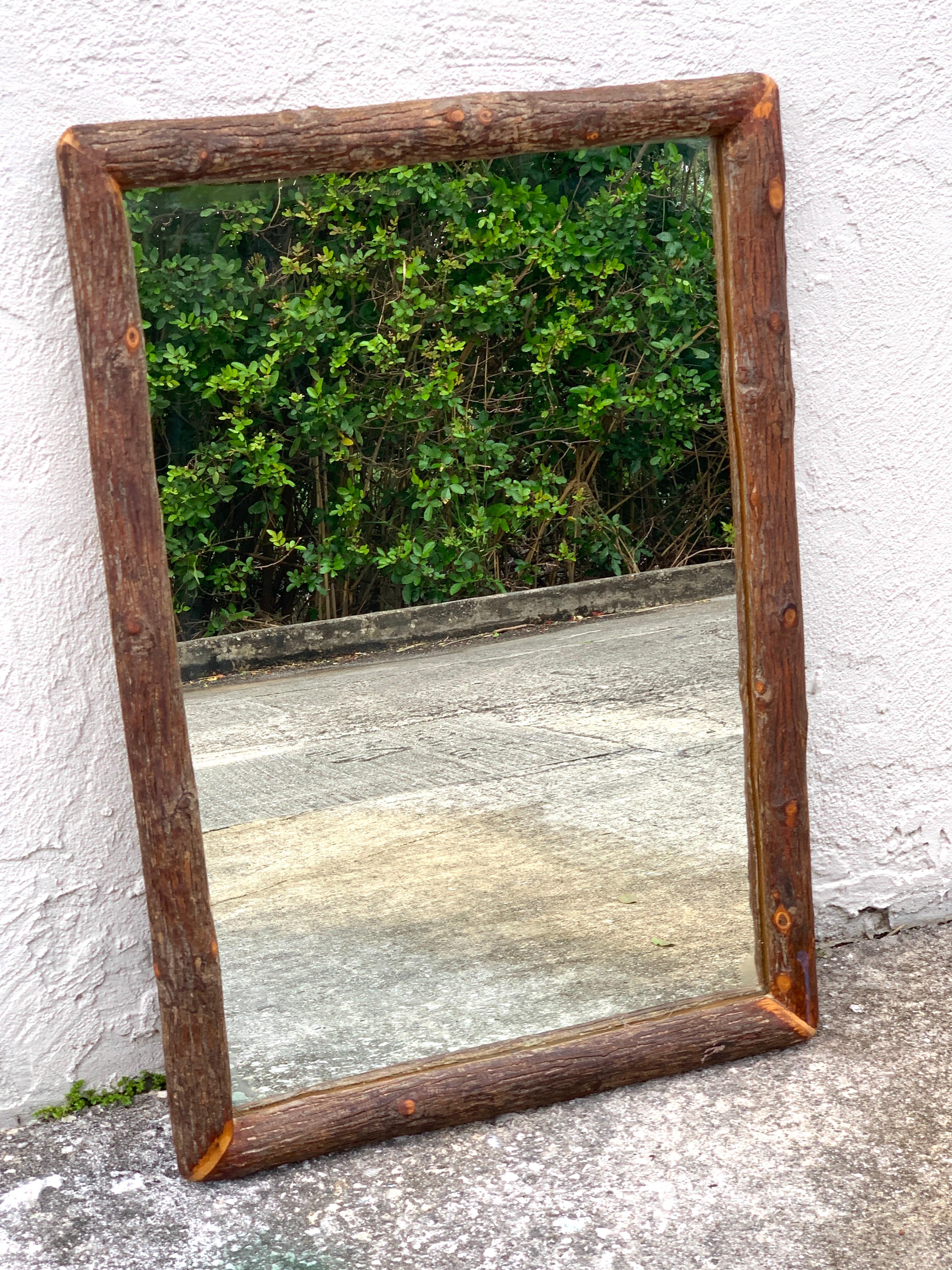 Vintage Adirondack mirror, by Old Hickory, with 22.5