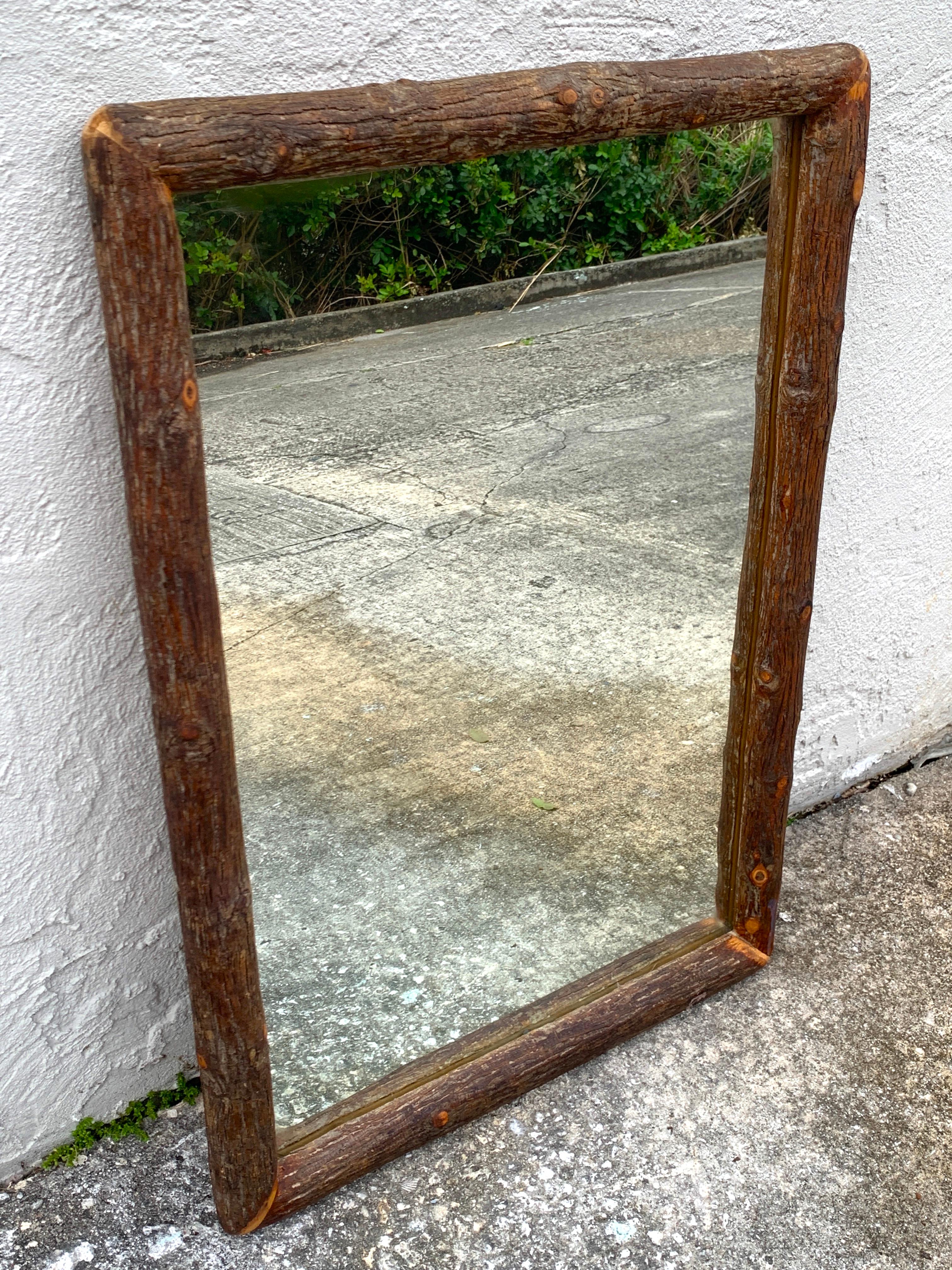 Vintage Adirondack Mirror by Old Hickory In Good Condition In West Palm Beach, FL