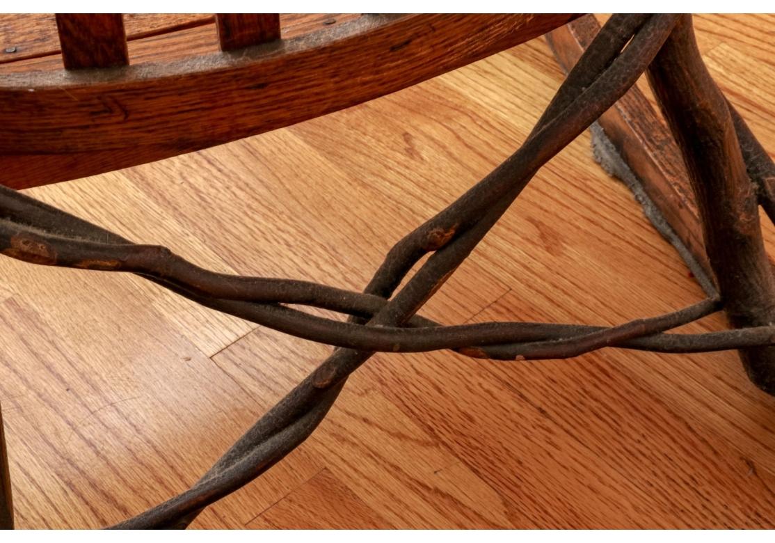 Dondolo vintage in stile Adirondack in hickory e quercia, 20° C. in vendita 3