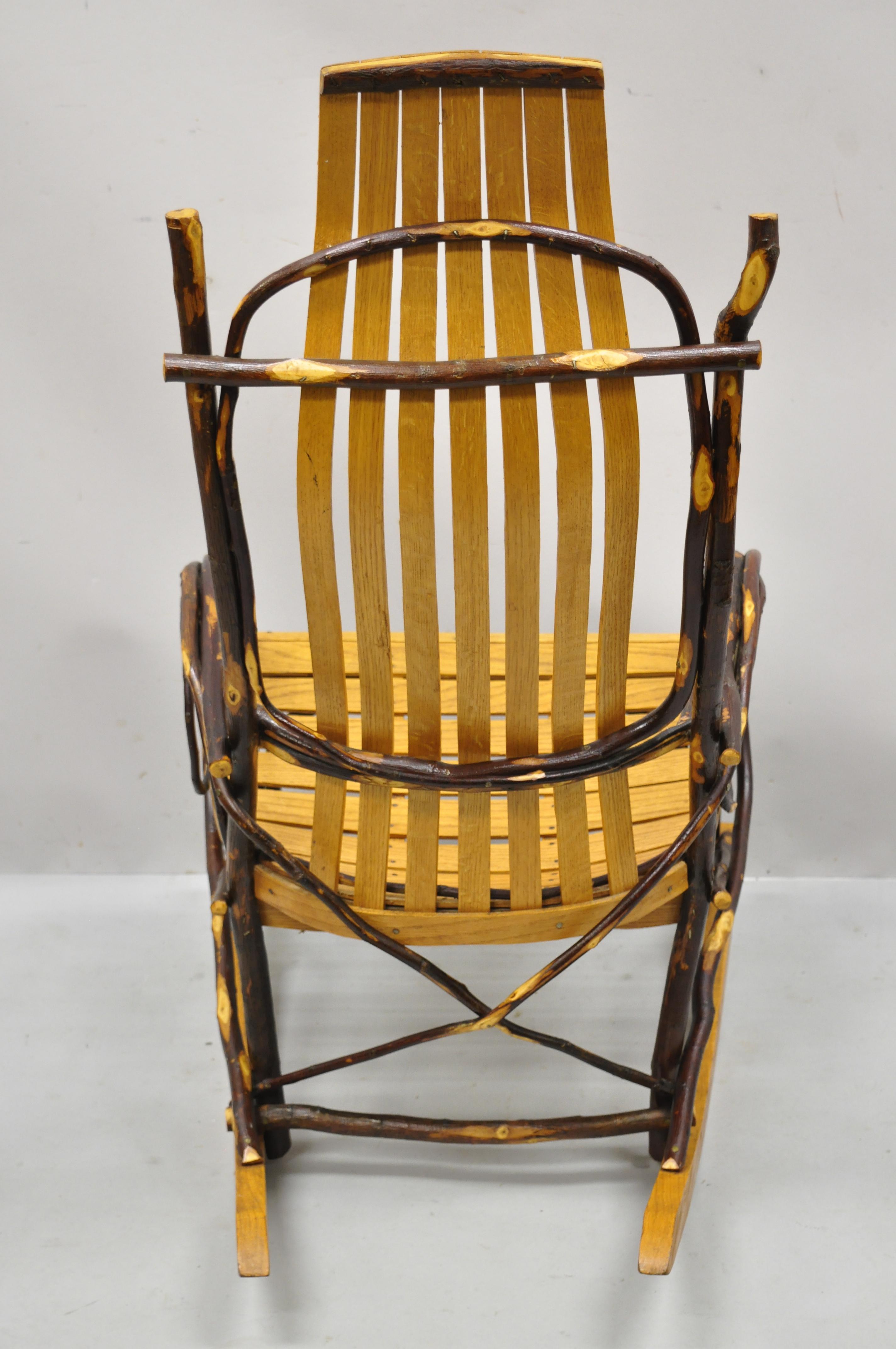 Vintage Adirondack Tree Branch Twig Arts & Crafts Primitive Rocker Rocking Chair For Sale 2