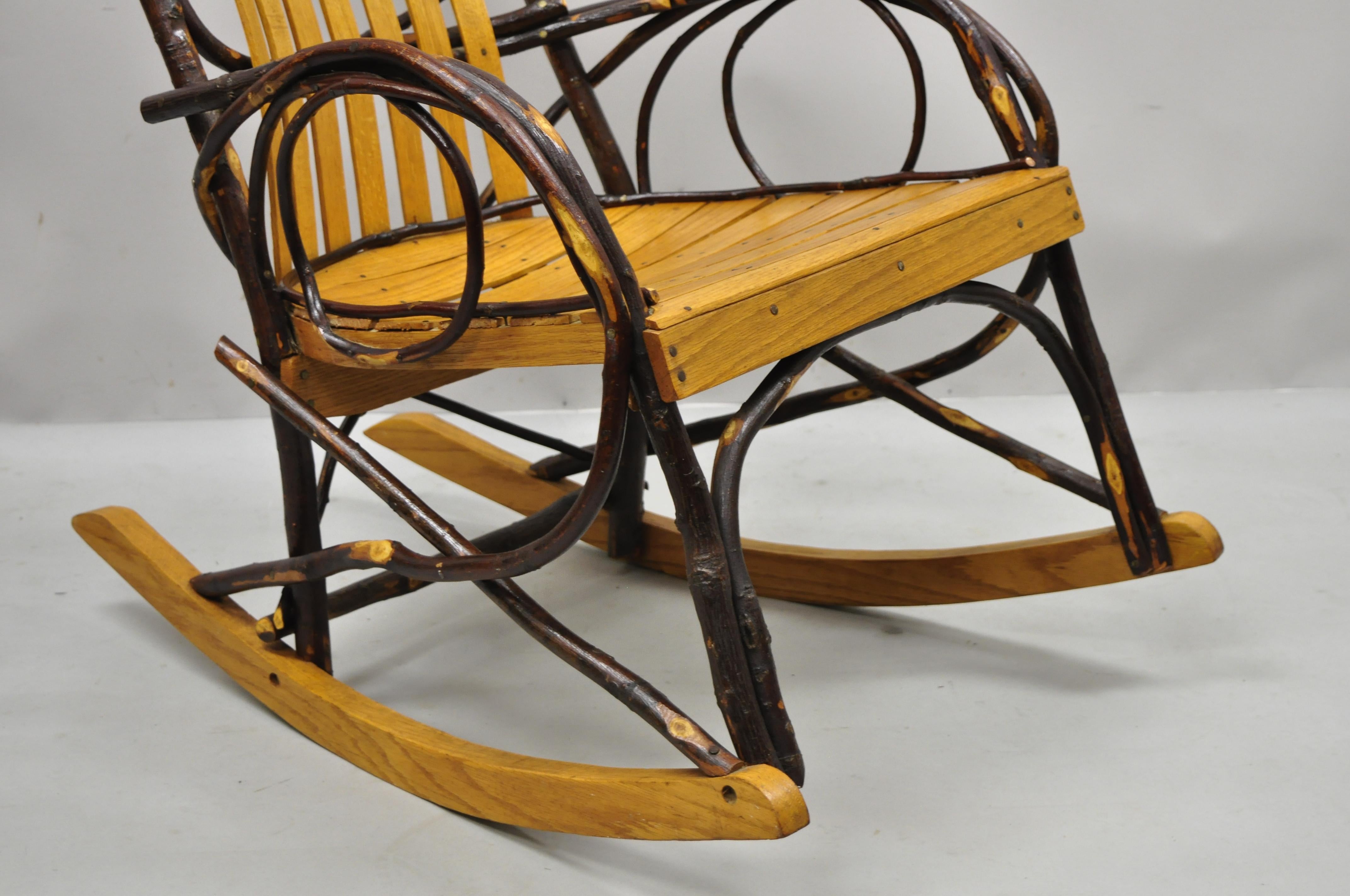 rocking chair made from tree branches