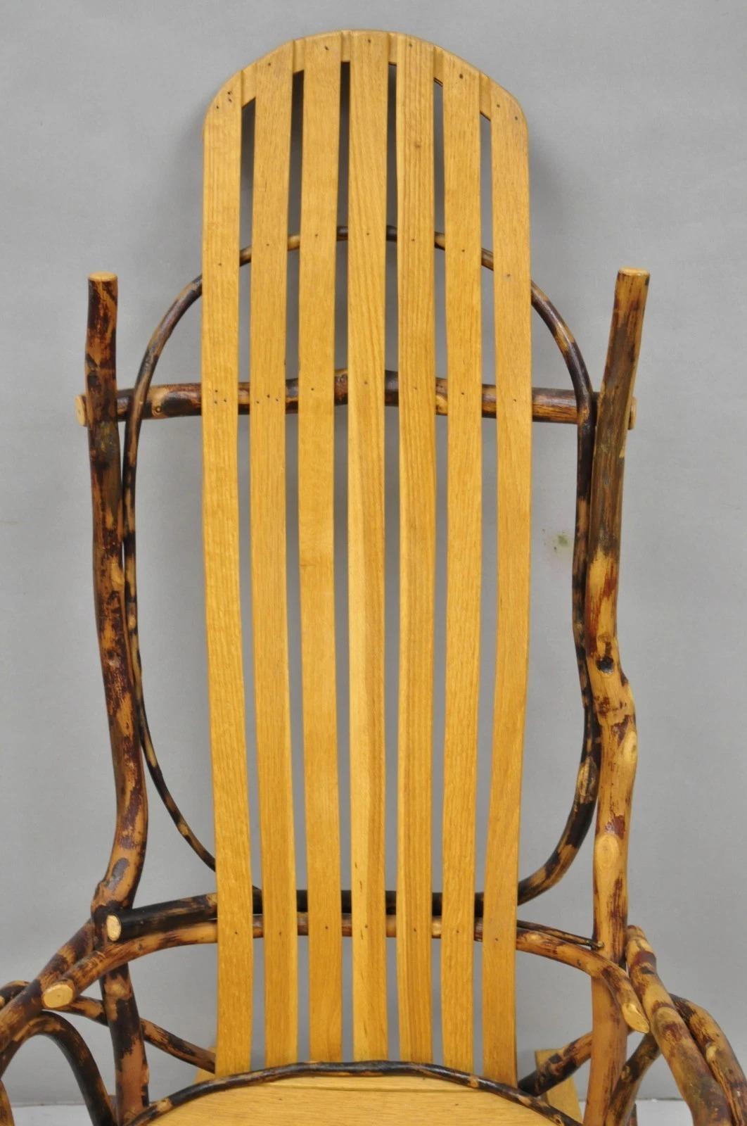 Vintage Adirondack Tree Branch Twig Arts & Crafts Primitive Rocker Rocking Chair Bon état - En vente à Philadelphia, PA