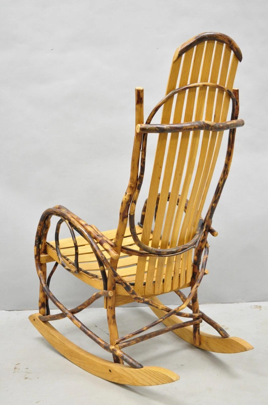 Vintage Adirondack Tree Branch Twig Arts & Crafts Primitive Rocker Rocking Chair en vente 3