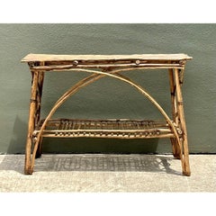 Vintage Adirondack Wood Console Table