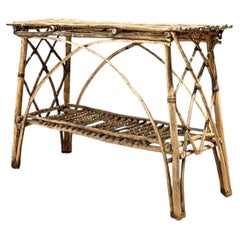 Vintage Adirondack Wood Console Table