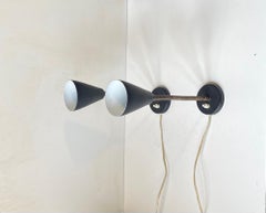 Vintage Adjustable Black Wall Lights by German Raiss Leuchten, 1960s
