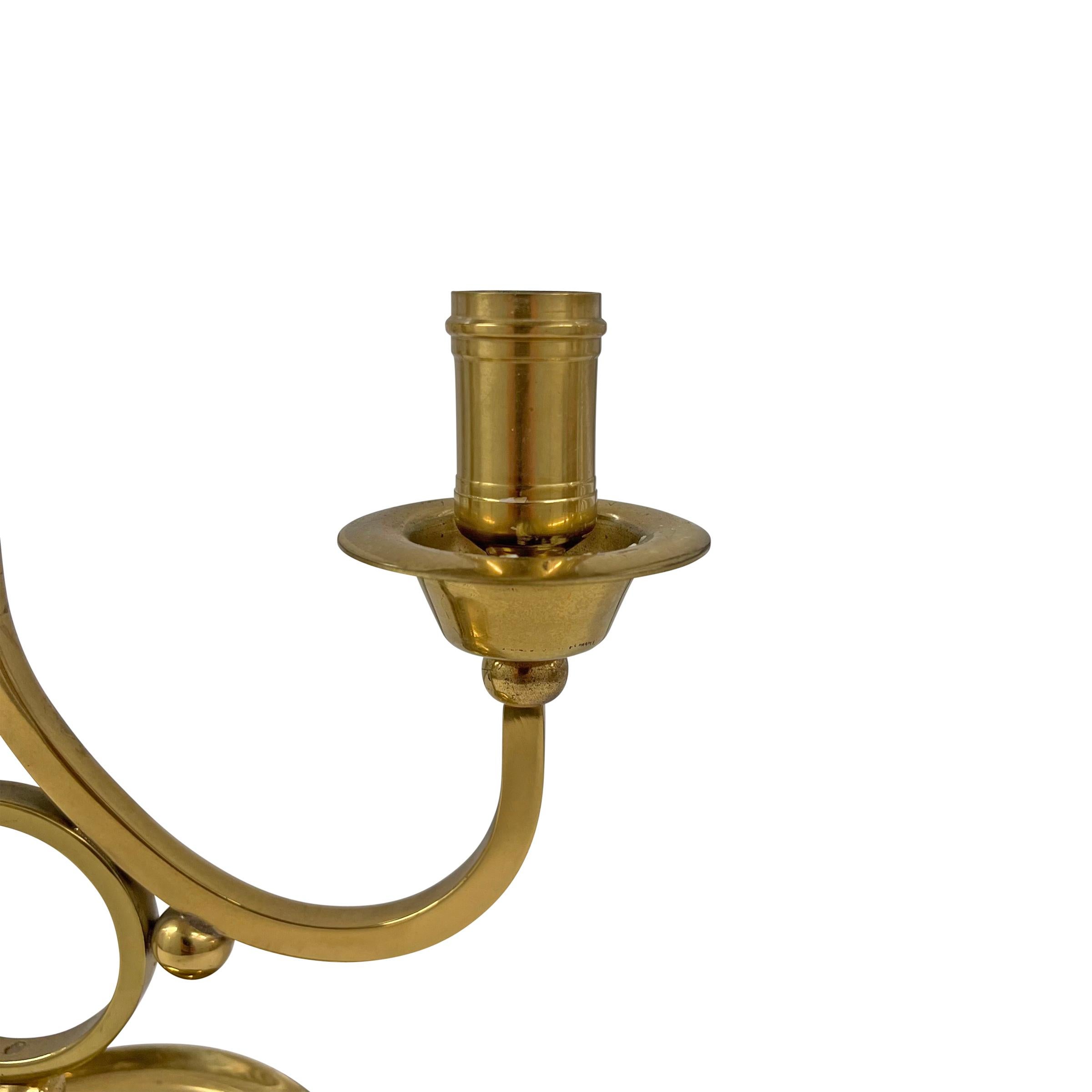 Vintage Adjustable Brass Candle Lamp For Sale 4