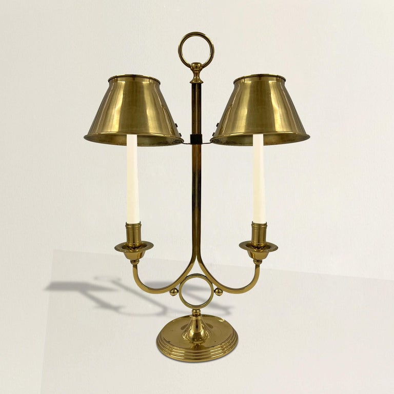 Vintage Adjustable Brass Candle Lamp For Sale at 1stDibs
