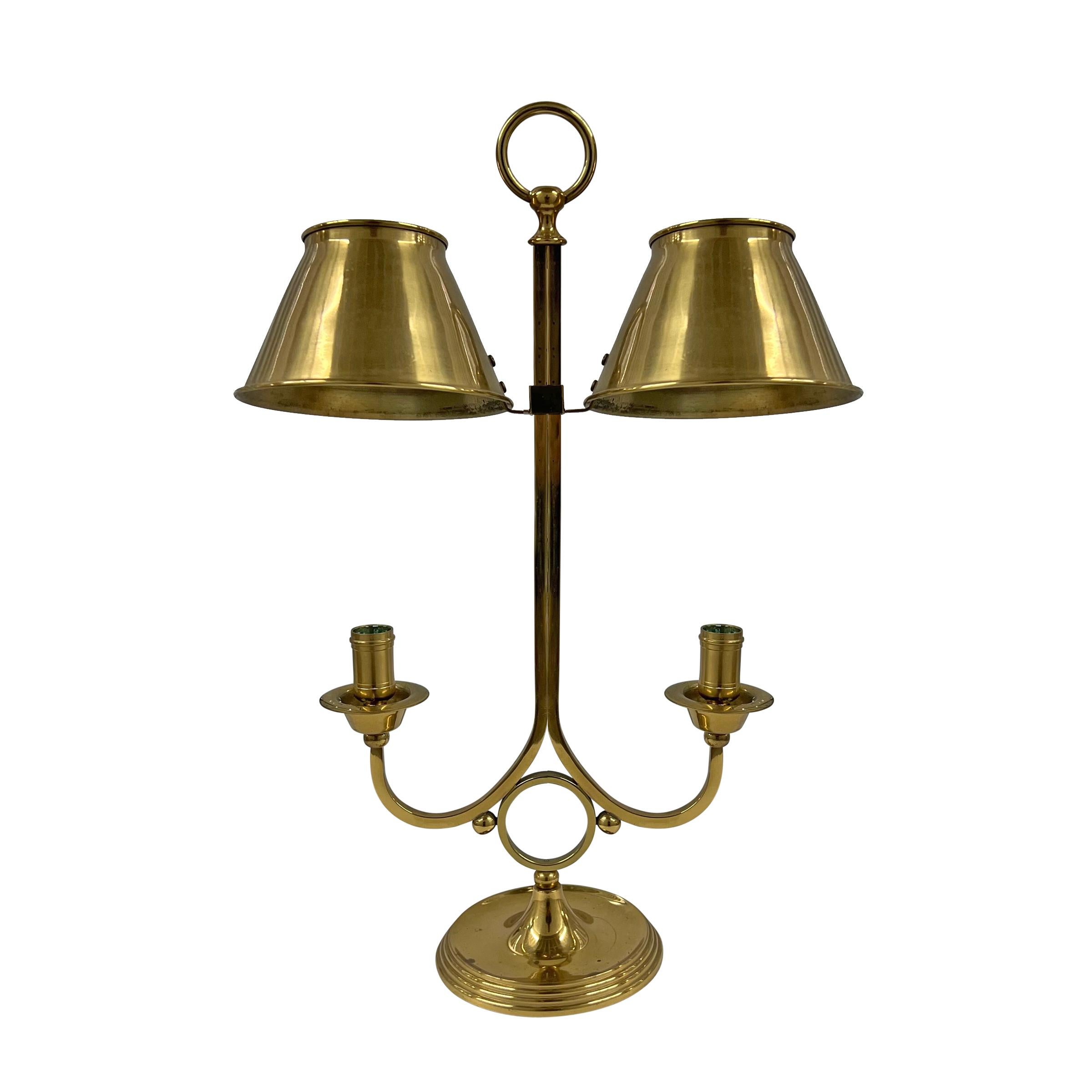 20th Century Vintage Adjustable Brass Candle Lamp For Sale