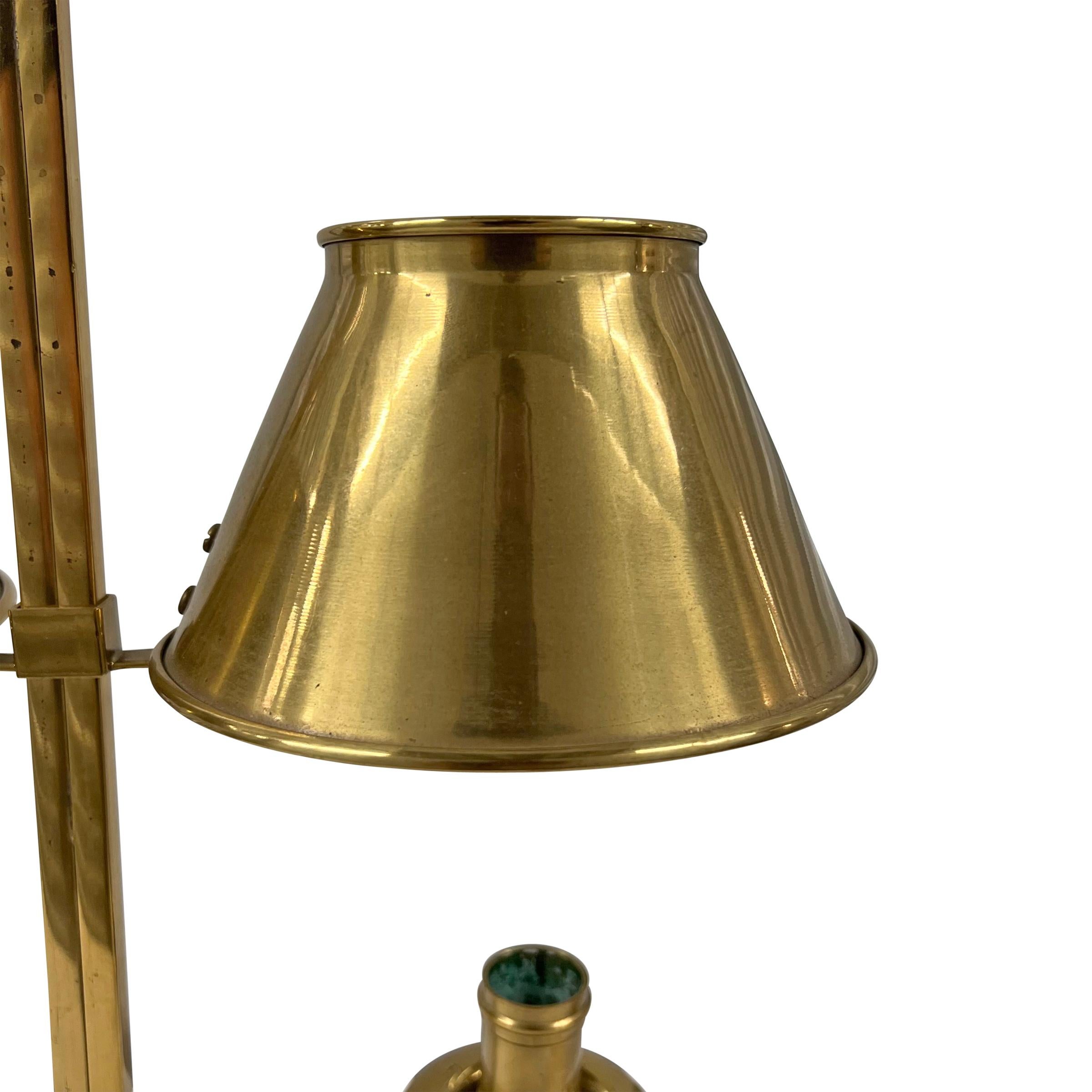 Vintage Adjustable Brass Candle Lamp For Sale 3