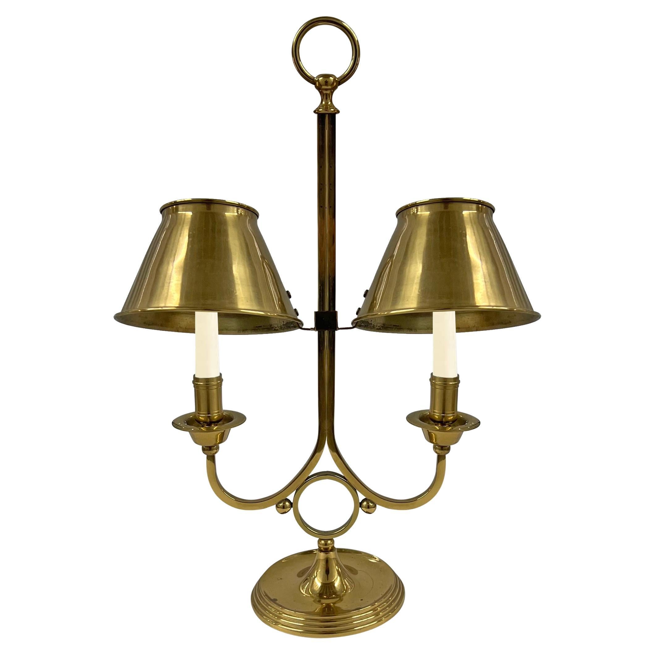 Vintage Adjustable Brass Candle Lamp For Sale