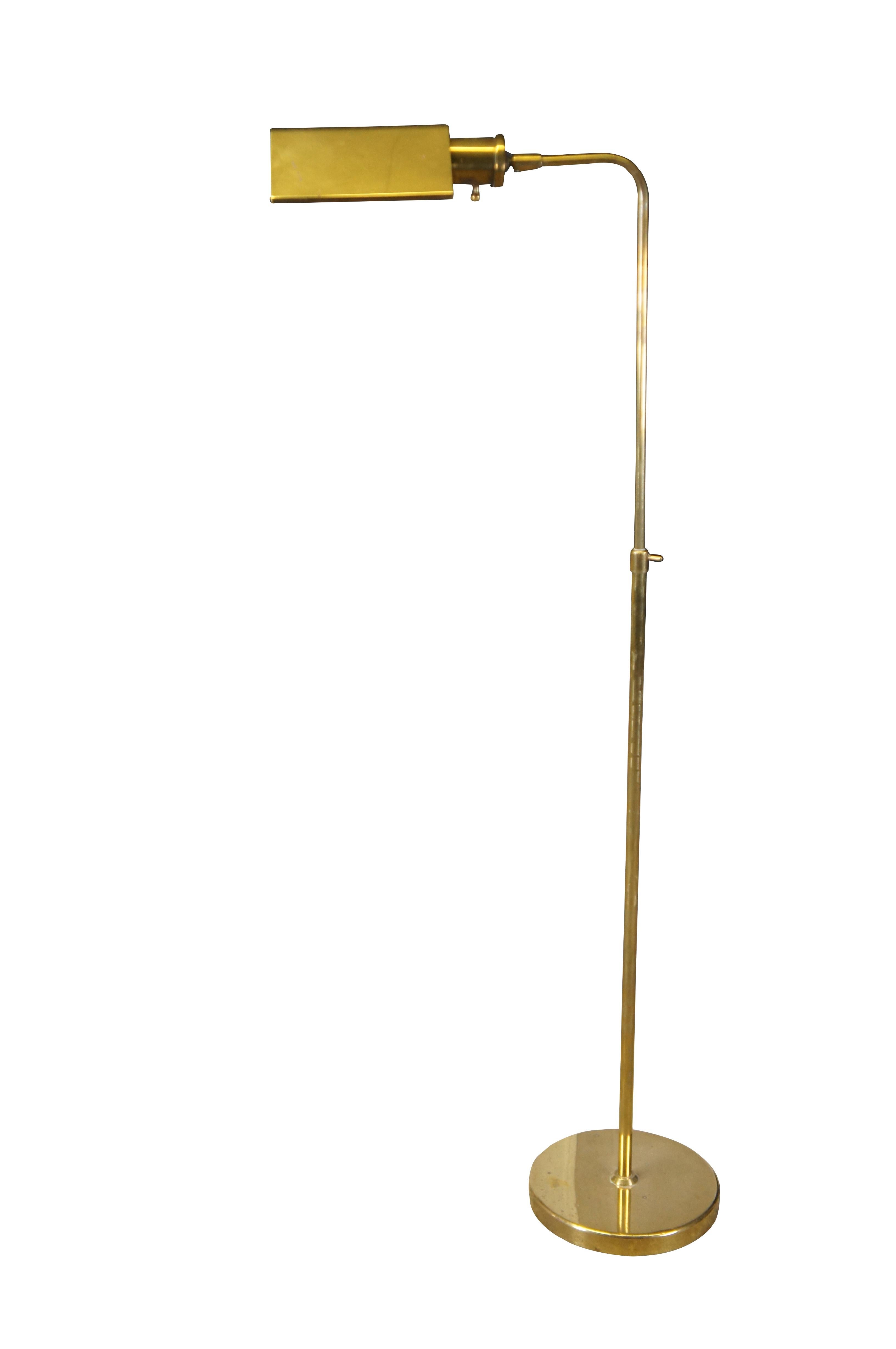 Mid-Century Modern Vintage Adjustable Brass Pharmacy Apothecary Library Reading Floor Lamp 58