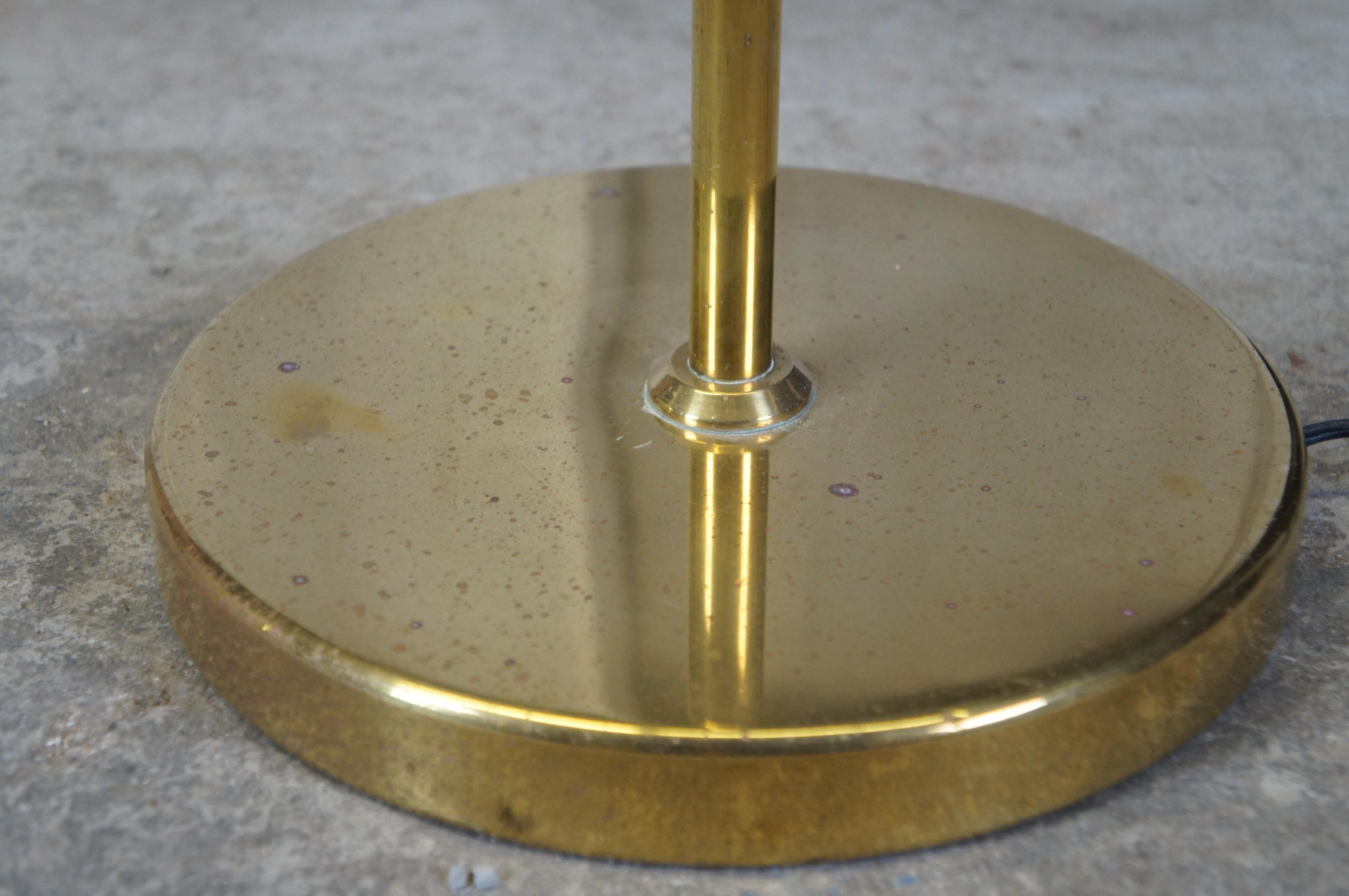 20th Century Vintage Adjustable Brass Pharmacy Apothecary Library Reading Floor Lamp 58
