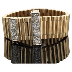 Vintage Adjustable Diamond Belt Ring - 14k