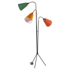 Vintage Adjustable Floor Lamp with Three Shades – Mid-Century Modern, 1950
