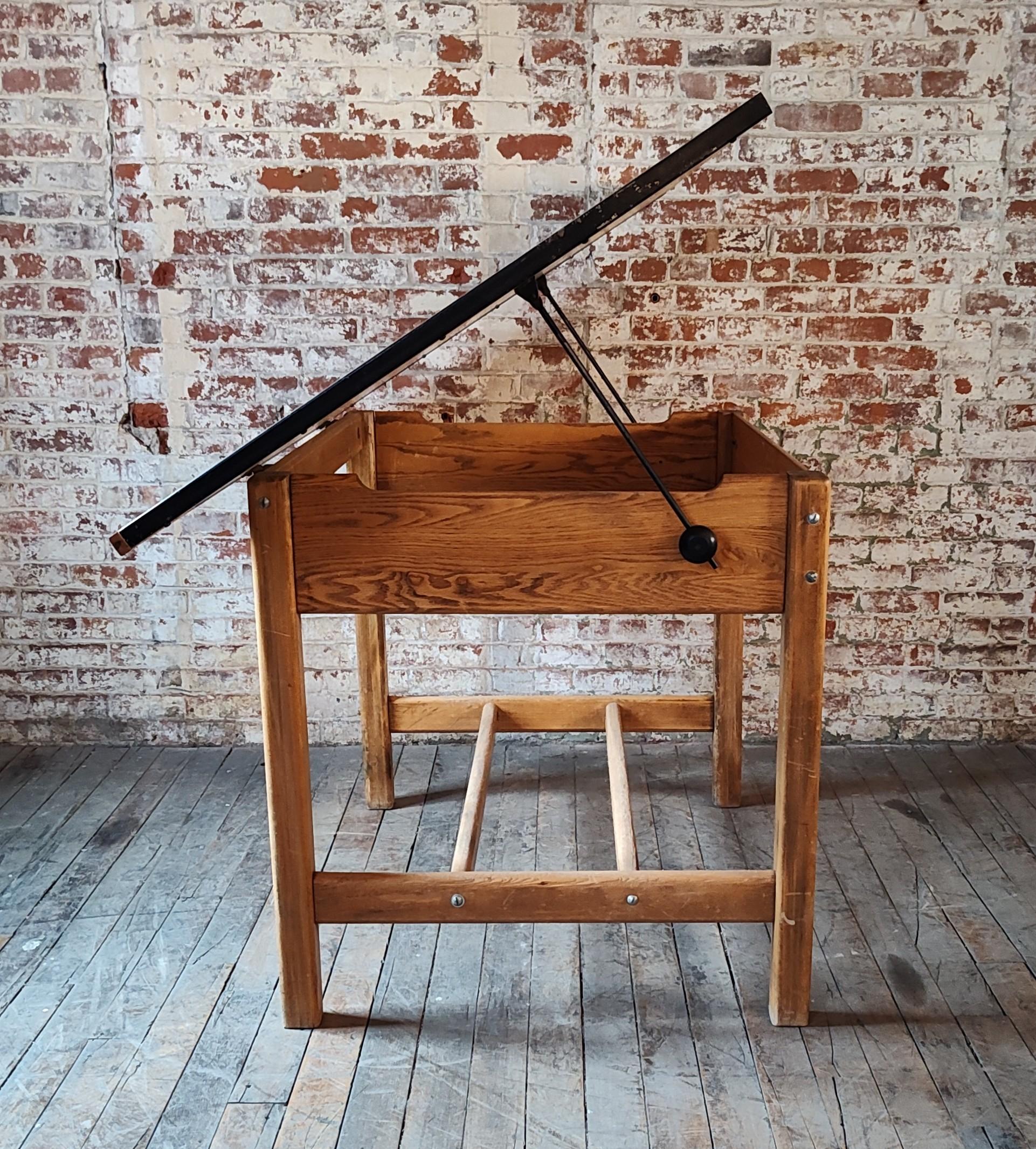 Vintage Adjustable Hamilton Drafting Table / Desk For Sale 4