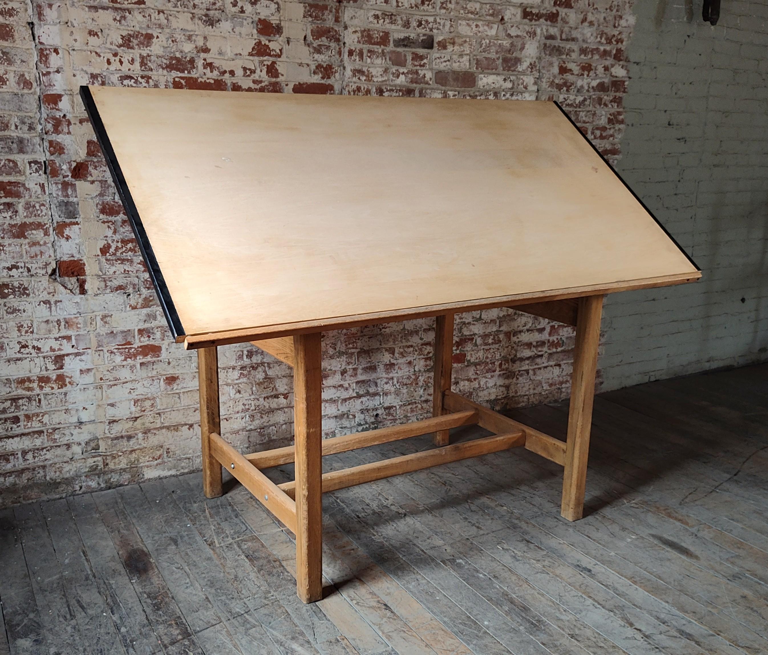 American Vintage Adjustable Hamilton Drafting Table / Desk For Sale
