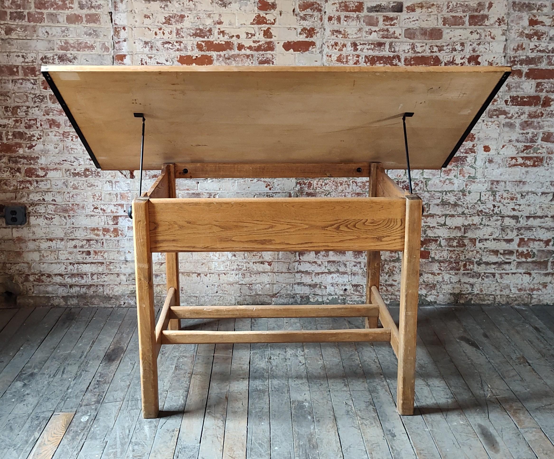 Vintage Adjustable Hamilton Drafting Table / Desk For Sale 2