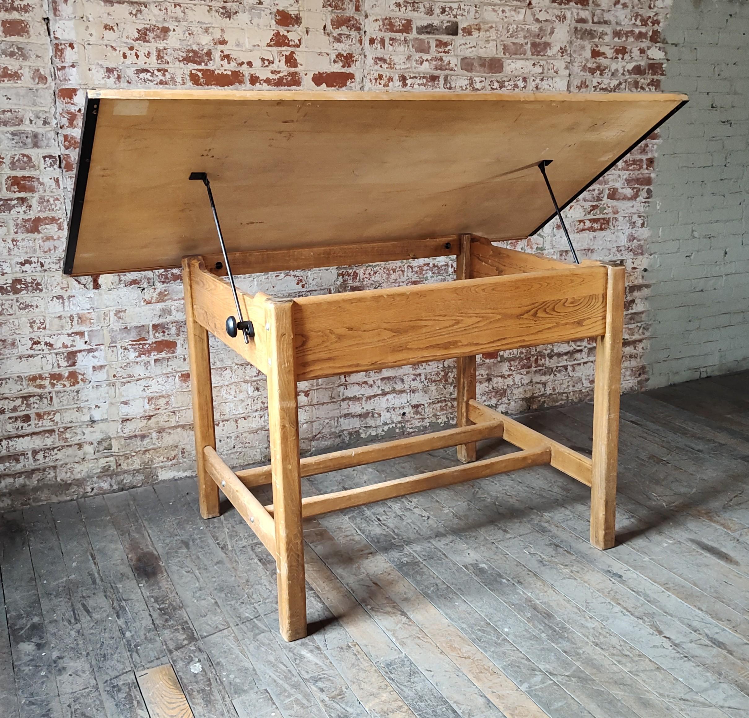Vintage Adjustable Hamilton Drafting Table / Desk For Sale 3