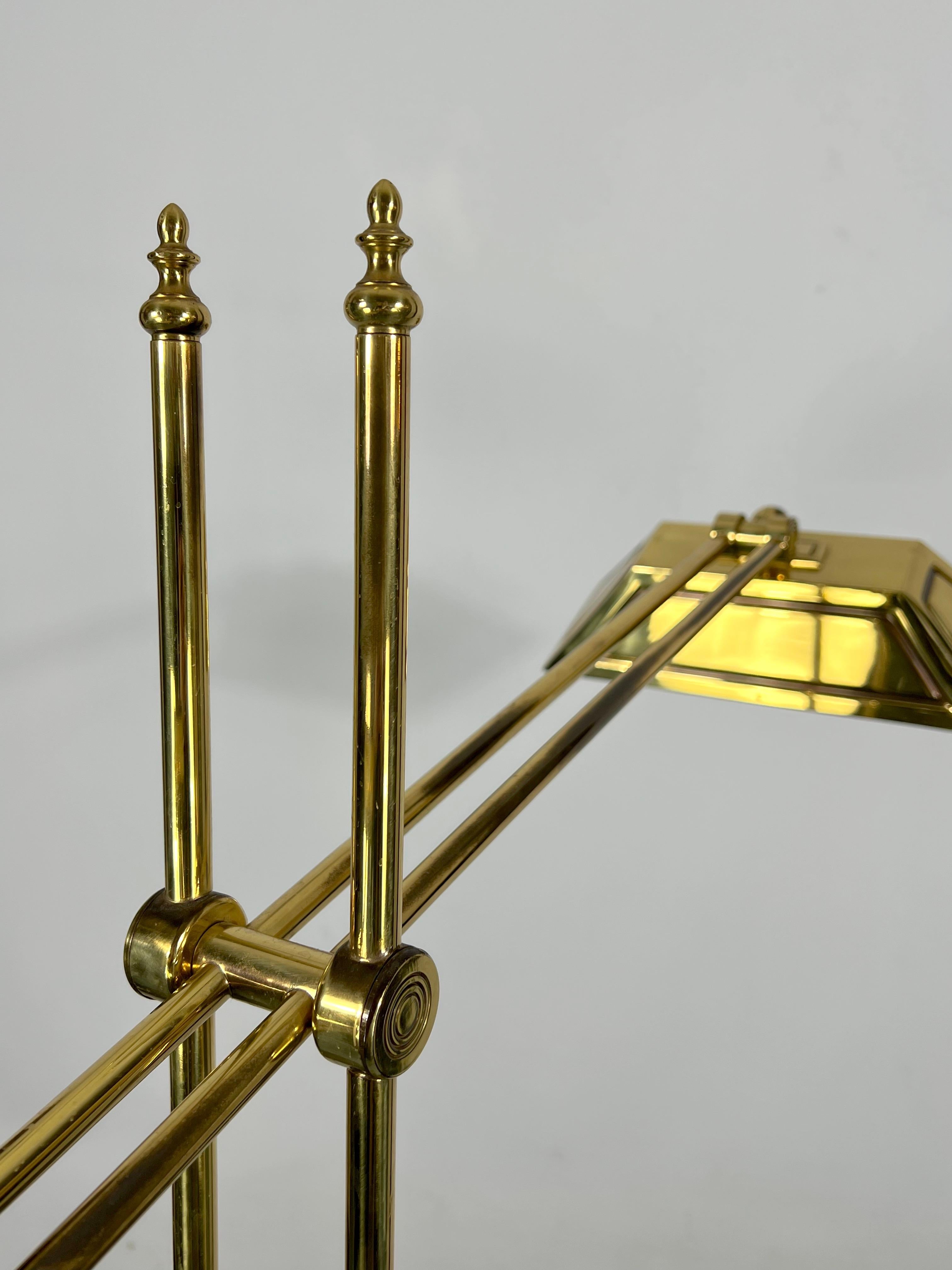 Vintage Adjustable Italian Solid Brass Floor Lamp from 70s For Sale 9