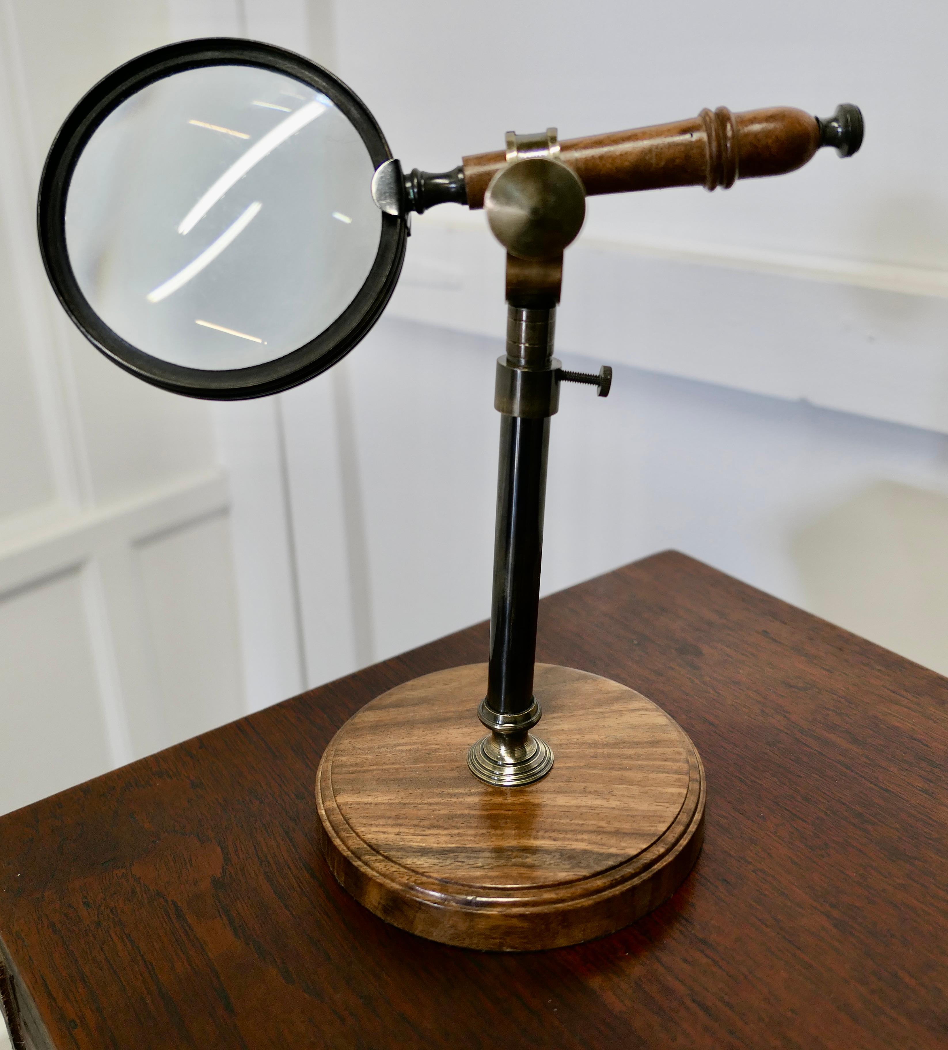 Arts and Crafts Vintage Adjustable Magnifying Glass on Stand