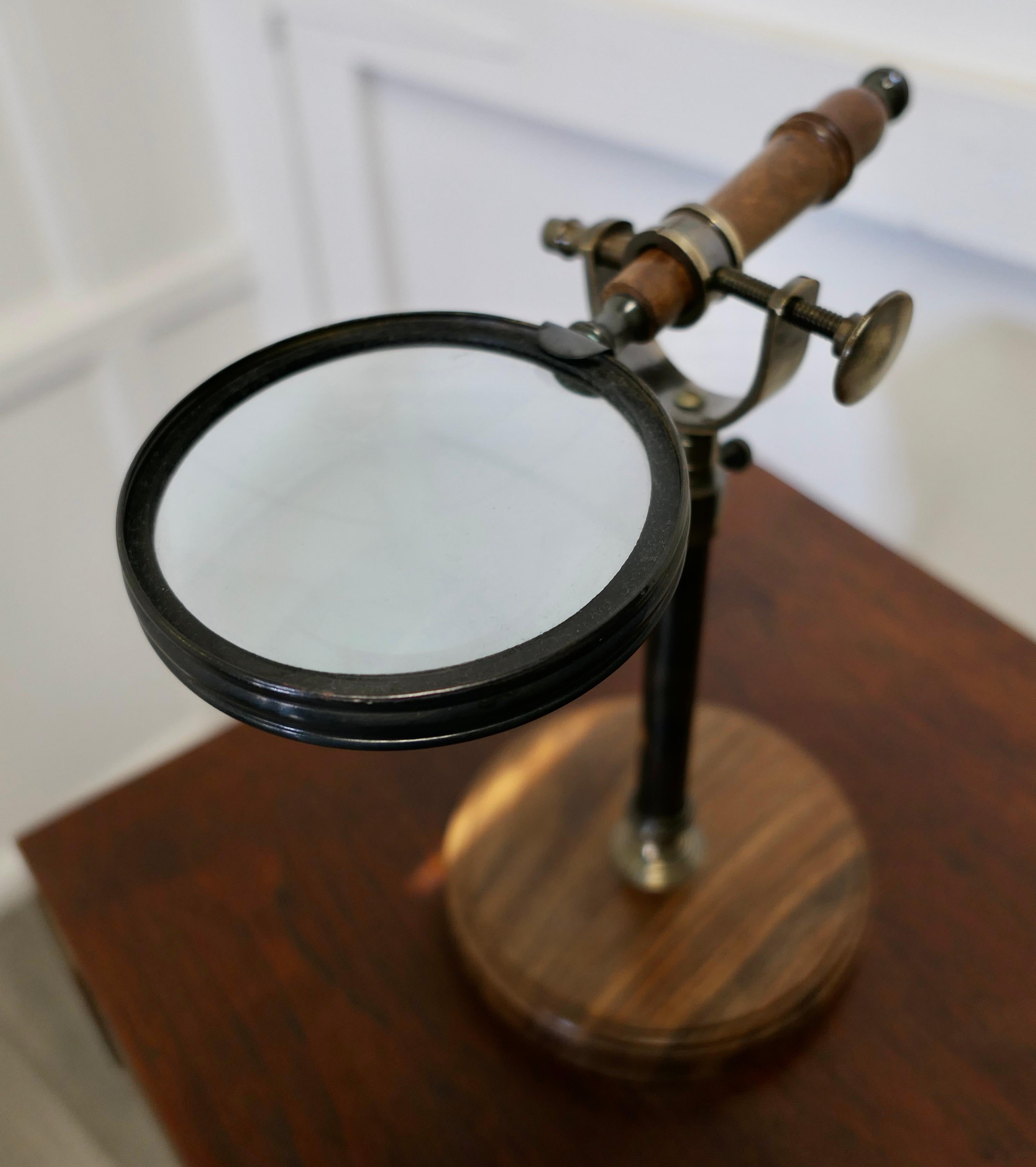 20th Century Vintage Adjustable Magnifying Glass on Stand