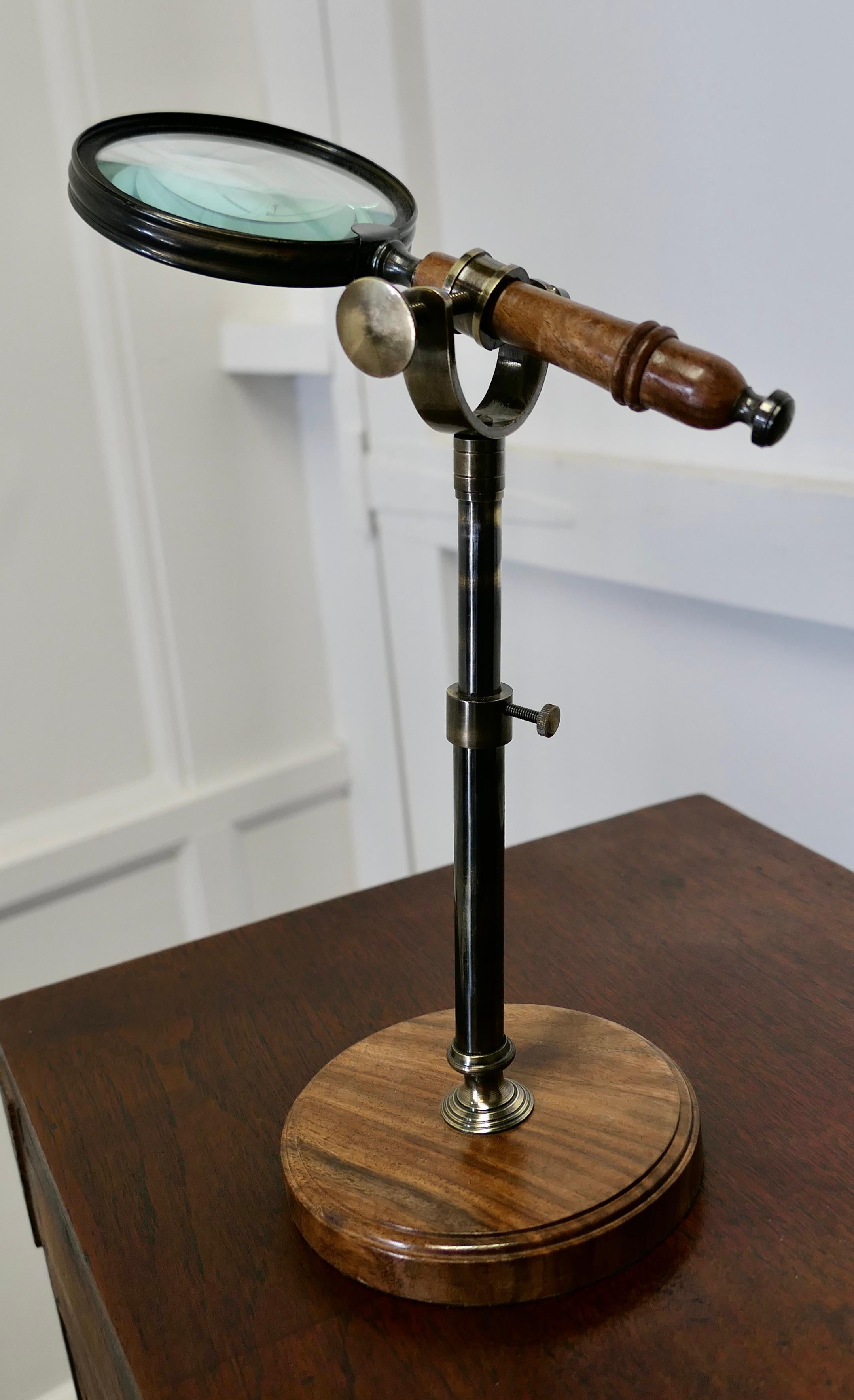Vintage Adjustable Magnifying Glass on Stand 1