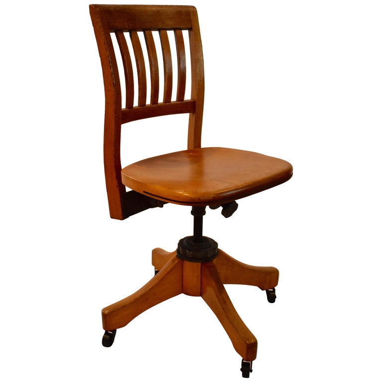 Vintage Adjustable Office Chair by W.H.Gunstock Chair Company at 1stDibs