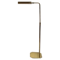 Vintage Adjustable Patinated Brass with Swivel Head Floor Lamp by Koch & Lowry