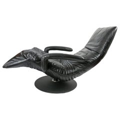 Vintage Adjustable Reclining Lounge Leather Armchair by JORI