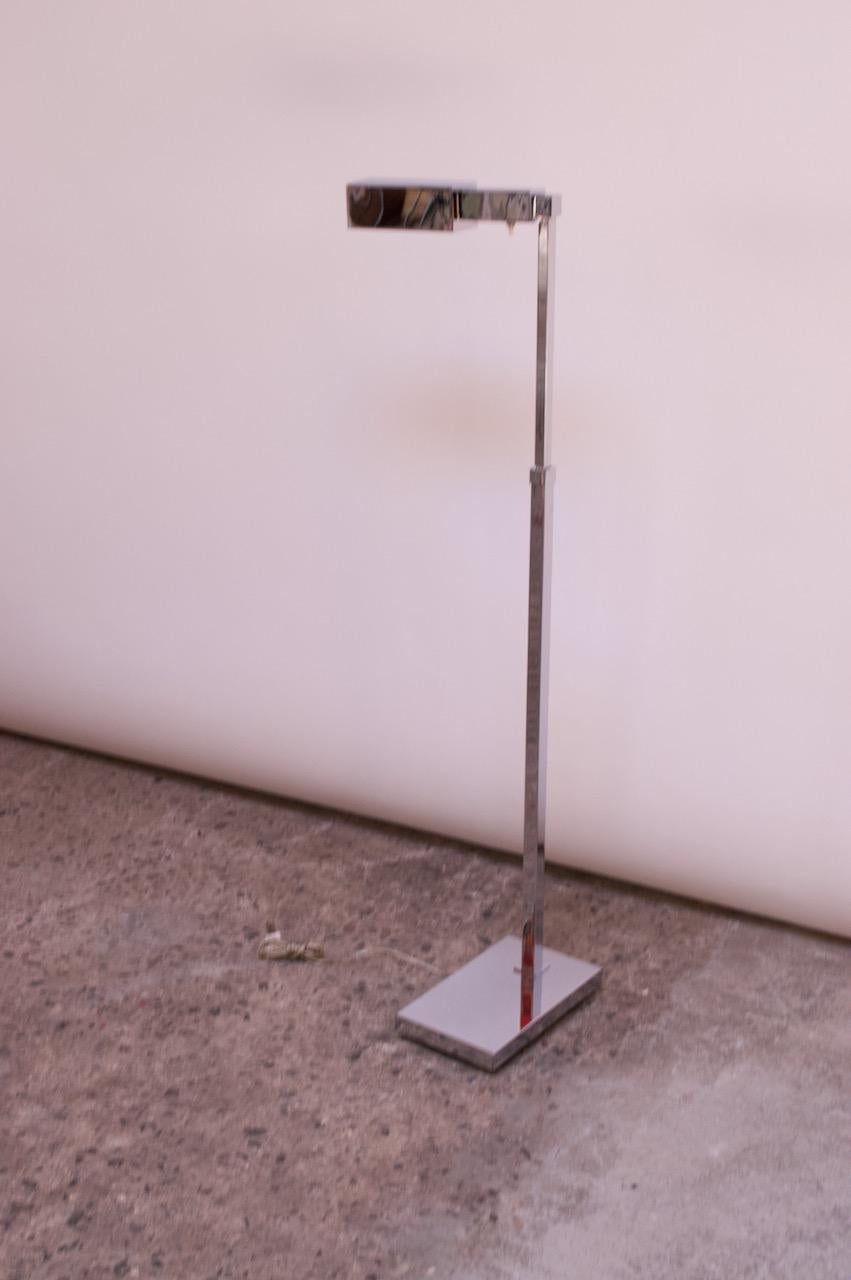 Vintage Adjustable Rectilinear Chrome Floor Lamp by Casella Lighting For Sale 2