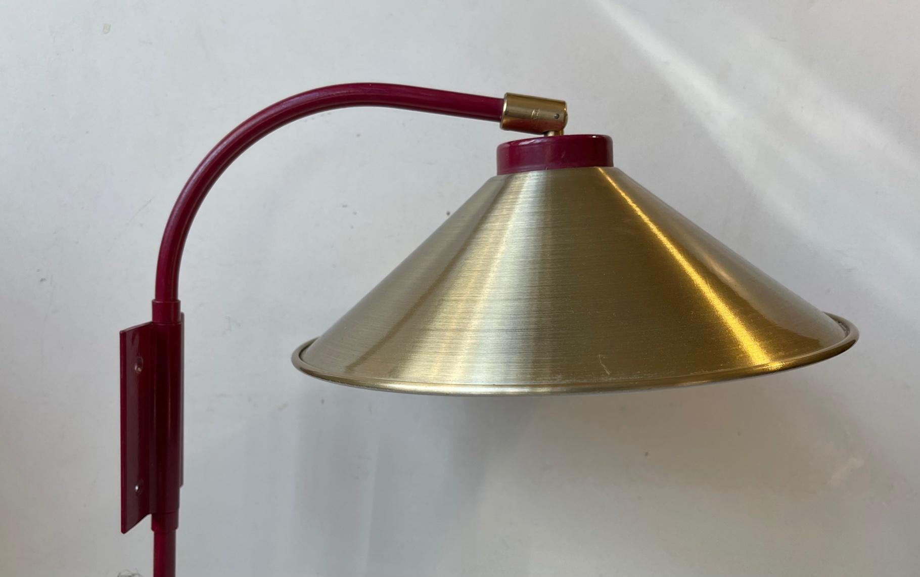Late 20th Century Vintage Adjustable Scandinavian Wall Sconce, 1980s For Sale