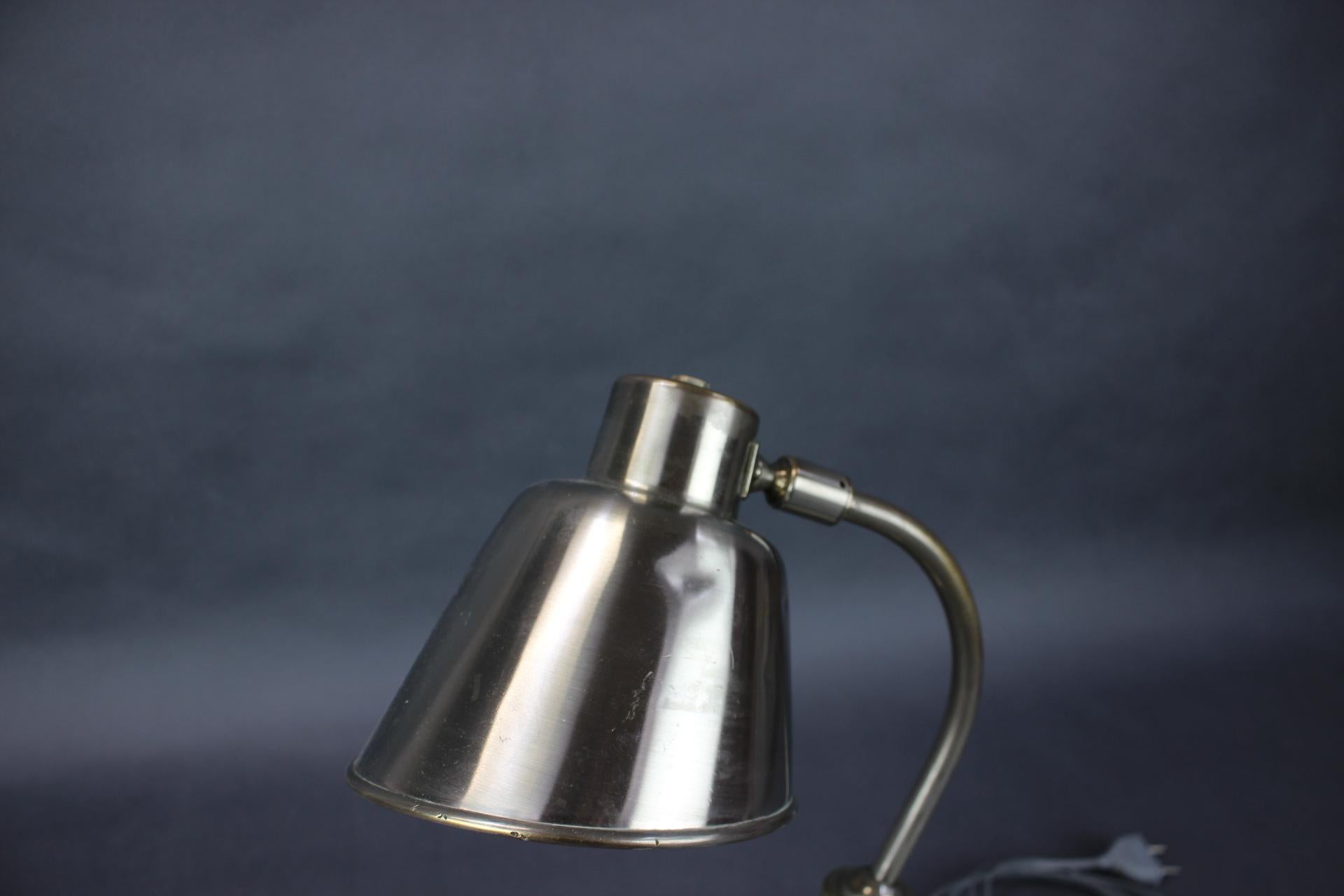 Metal Vintage Adjustable Table Lamp, 1940s For Sale