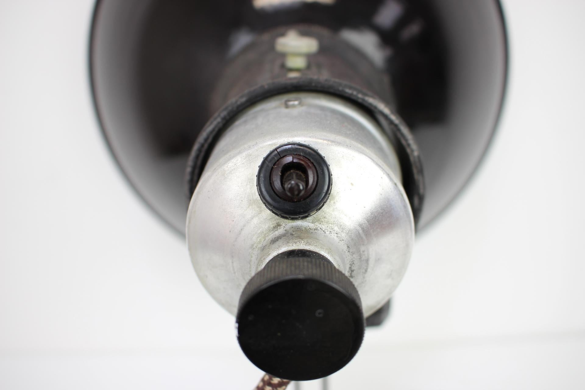 Metal Vintage Adjustable Table Lamp, 1950s, Czechoslovakia For Sale