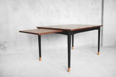 Vintage Adjustable Teak Dining Table with Hand Painted Pattern, 1960s