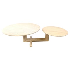 Used adjustable travertine coffee table for Roche Bobois, 1970s 