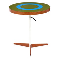 Vintage Adjustable Tripod Teak Side Table by Petter Pepper Products