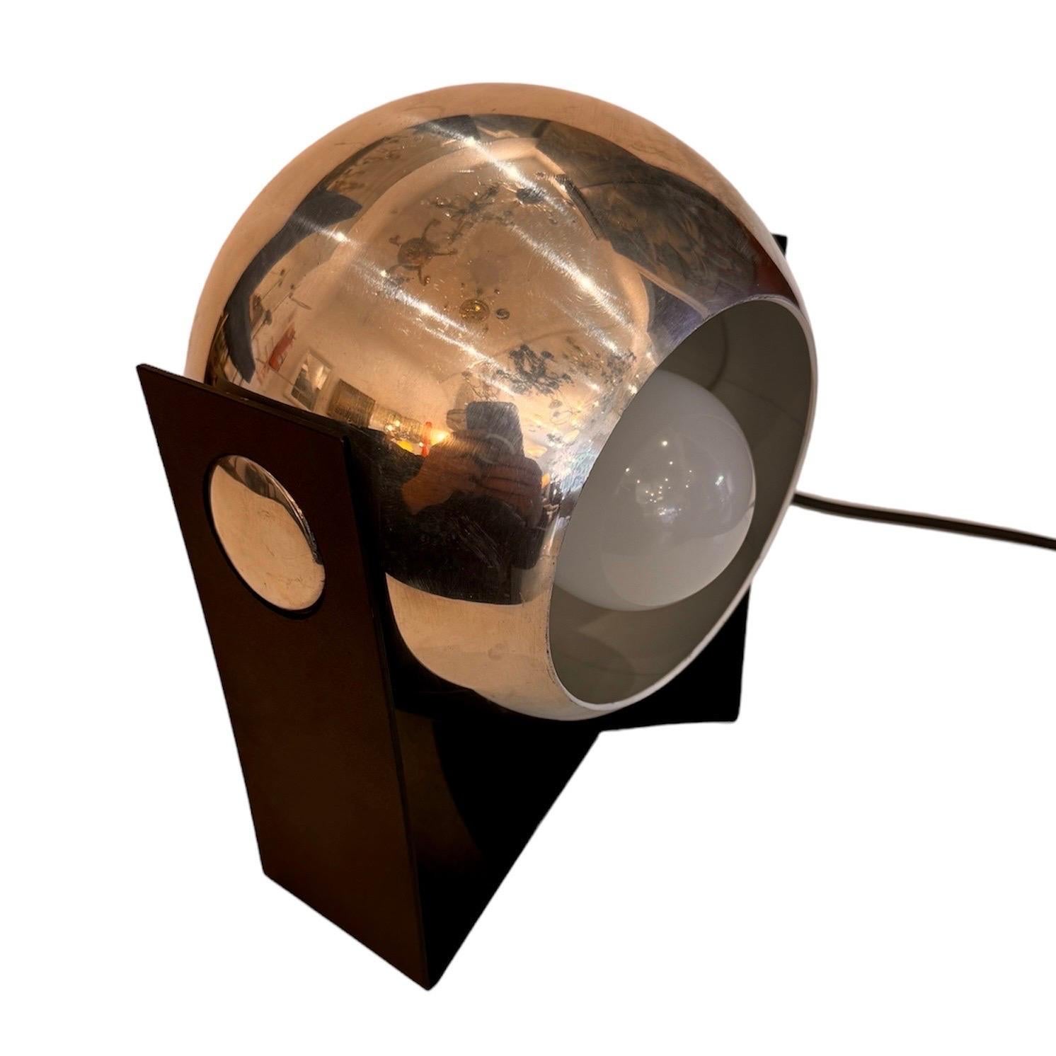 Argentine Vintage Adjustasble Chrome Ball Desk Lamp For Sale