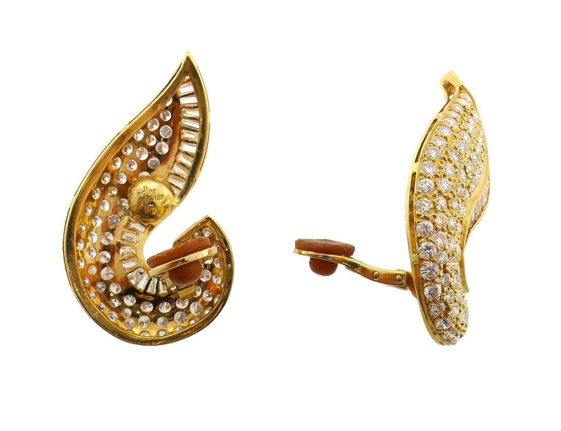 Vintage Adler Diamond Yellow Gold Earrings 2
