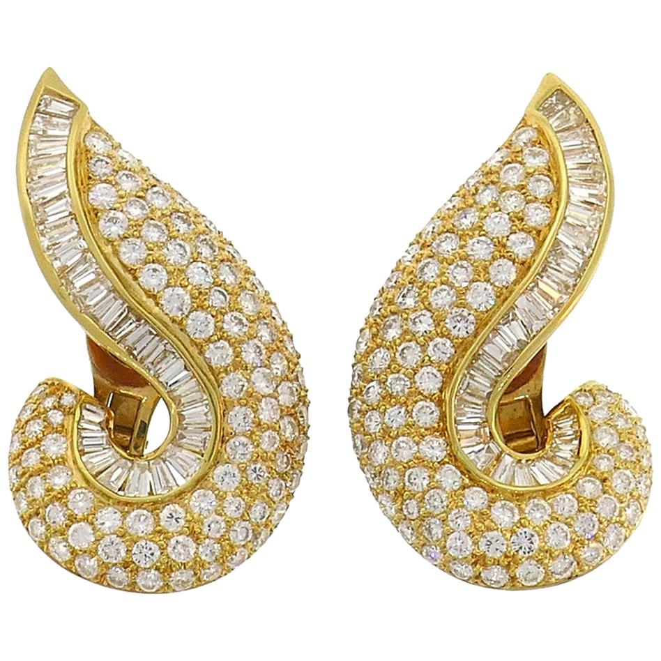 Vintage Adler Diamond Yellow Gold Earrings