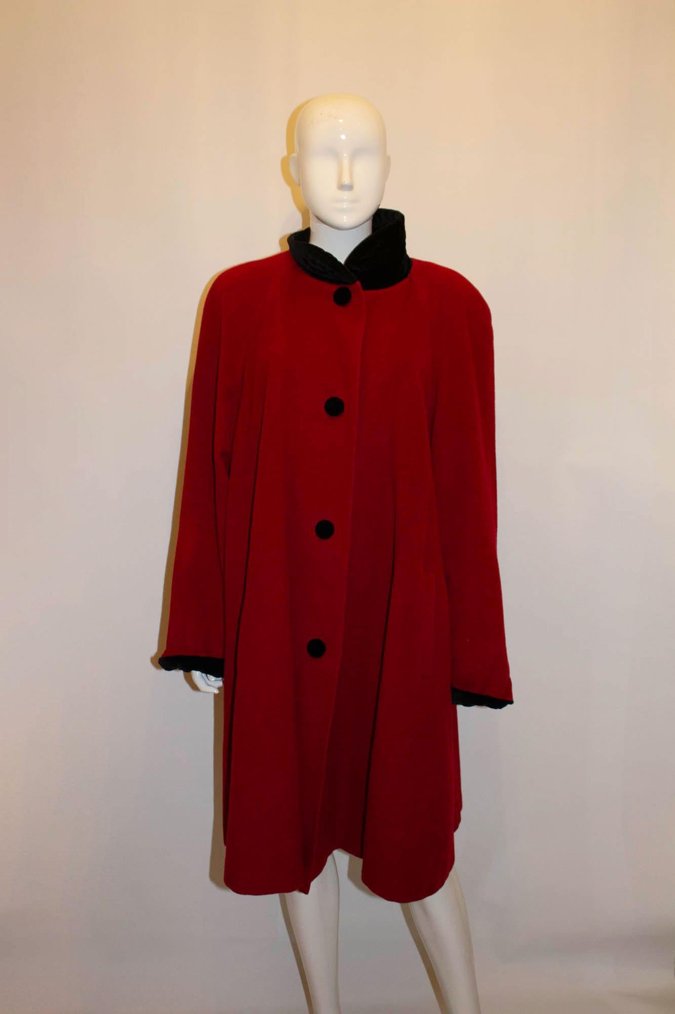 Women's Vintage Admyra for Selfridges Red Cashmere Mix Coat  For Sale