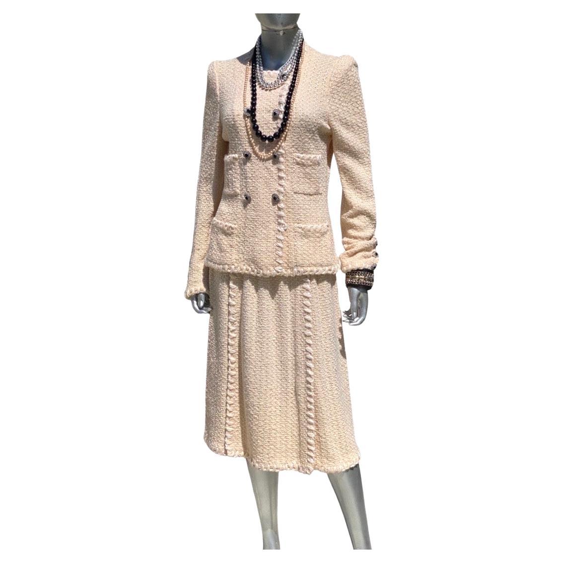 Adolfo pour Saks Fifth Ave boutons de costume emblématiques couleur crème bouclée boutons de bijouterie taille 6 en vente