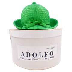 Vintage Adolfo Kelly Green Hat with Bow