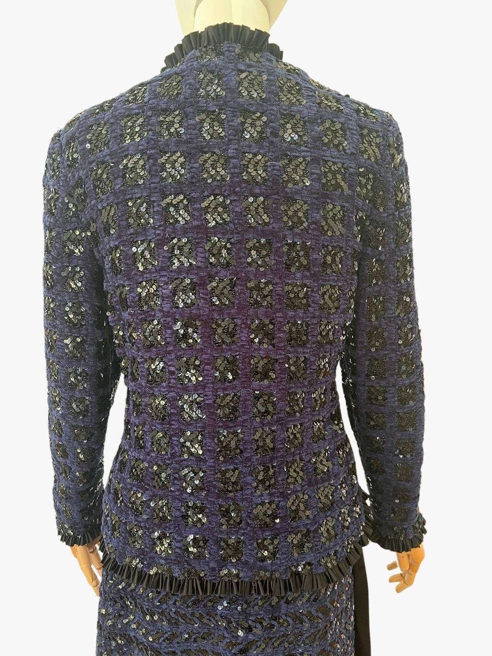 Vintage Adolfo Rockset mit Paillettenverzierungen, 1980er Jahre (Schwarz) im Angebot