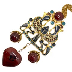 Vintage Adrian Mann London Egyptian Revival Necklace 1970s