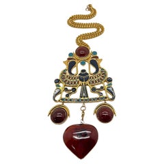 Vintage Adrian Mann London Egyptian Revival Necklace 1970s